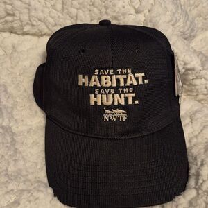 NWTF Save the Habitat Save the Hunt Turkey Black Stretchfit Hat - New